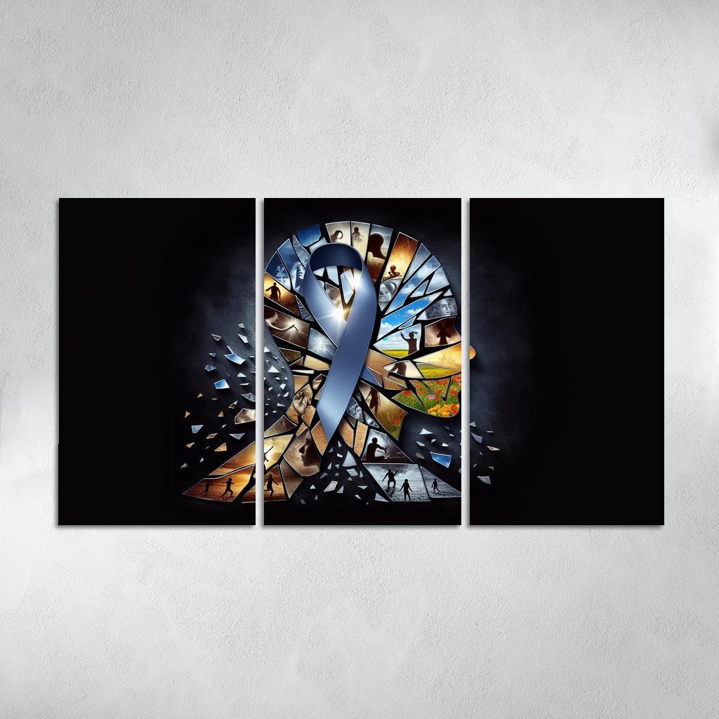 Shattered Silence Advocating for Survivors of Violence 3 Piece HD Canvas Wall Art-Original Frame