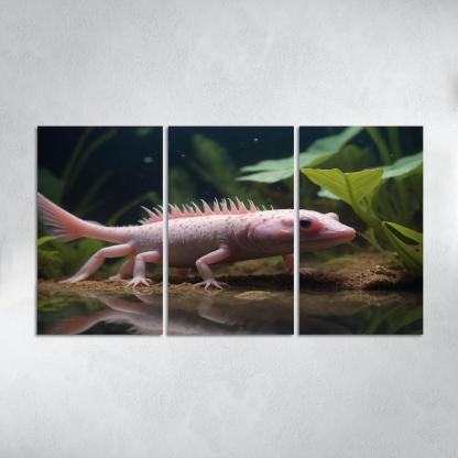 The Mysterious Axolotl The Water Monster Of Mexico Canvas Paintings Frame