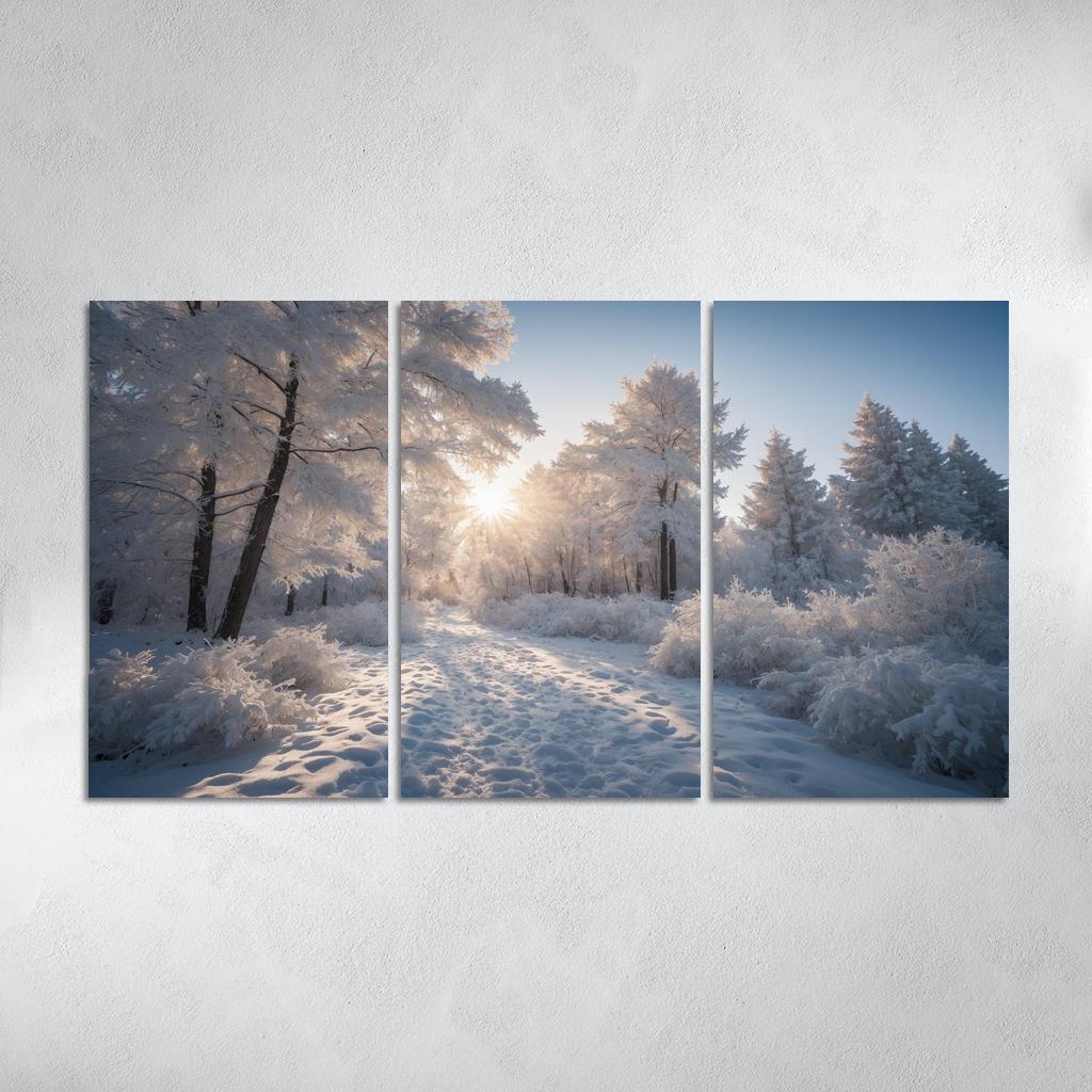 The Radiance Of Snowy Winter Landscapes Oil Paintings Frame