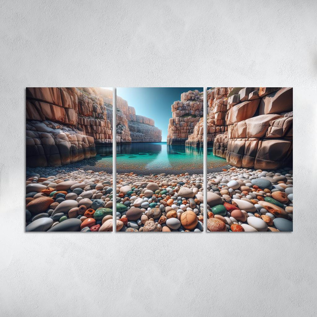 Pebble Beach Cove Unique Geological Marvel Custom Paintings Frame