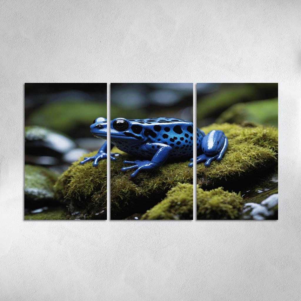 The Striking Blue Poison Dart Frog Multi-panel Paintings