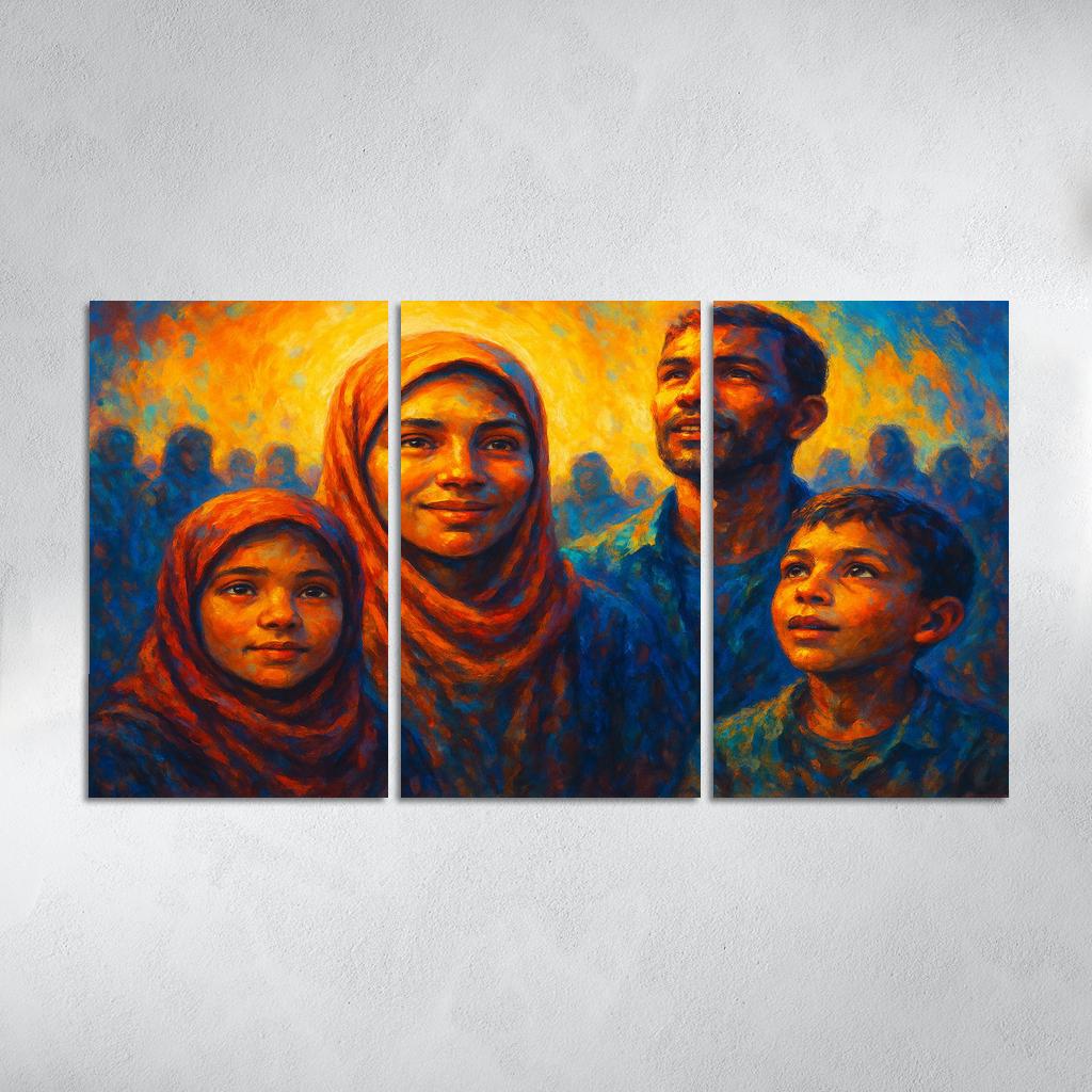 Luminescence Of Hope In Refugee Art Canvas Paintings Frame