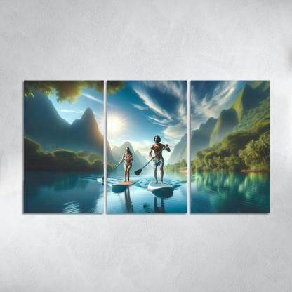 Calm Waters Paddleboarding Retreat Multi-panel Paintings