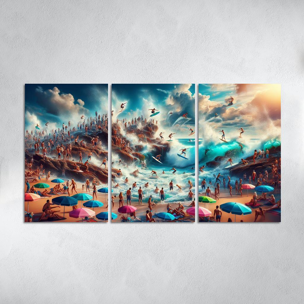 Waves Of Adventure Surfing Hotspot Abstract Paintings Frame