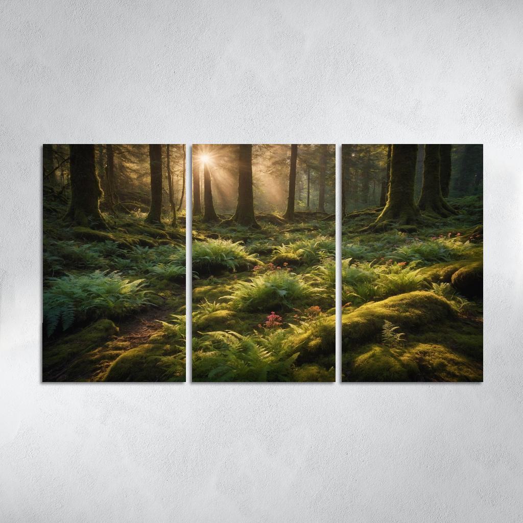 The Luminous Glades Of The Enchanted Forest Multi-panel Paintings