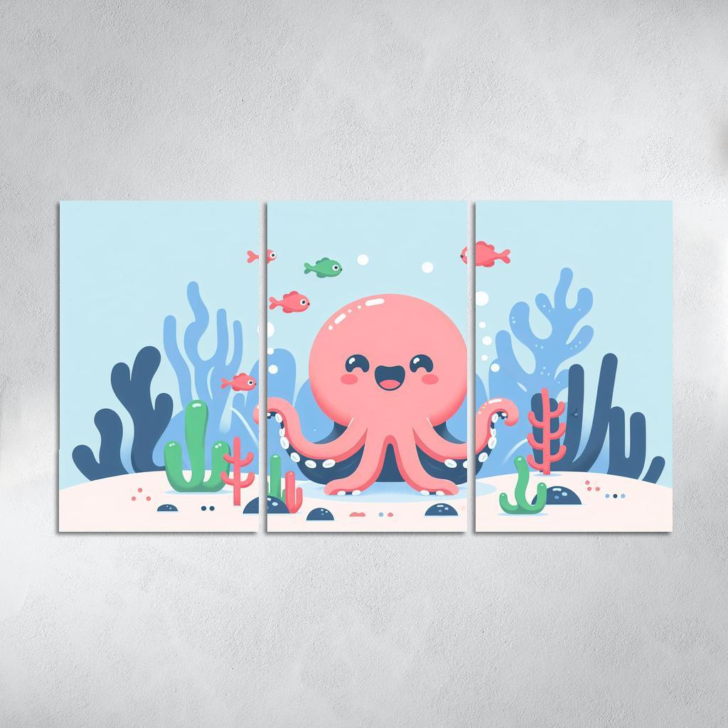 Adventurous Octopus Modern Paintings Frame