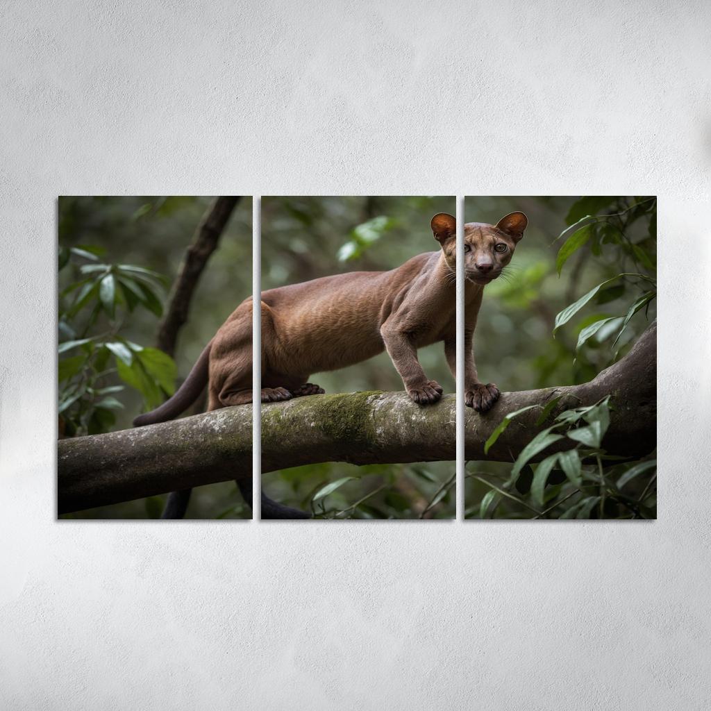 The Unique Fossa In Madagascar's Forests Framed Paintings