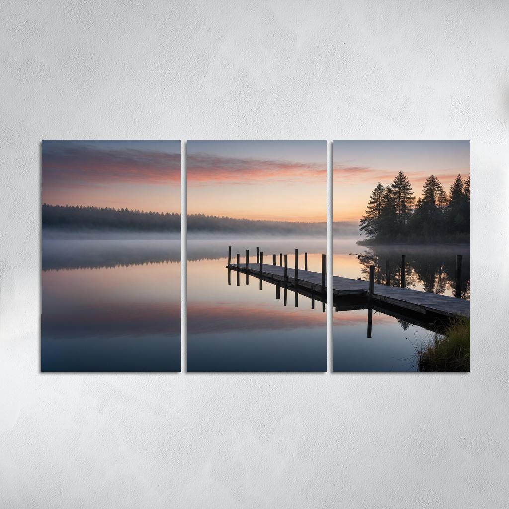 The Tranquil Horizon Of Still Waters Oil Paintings Frame