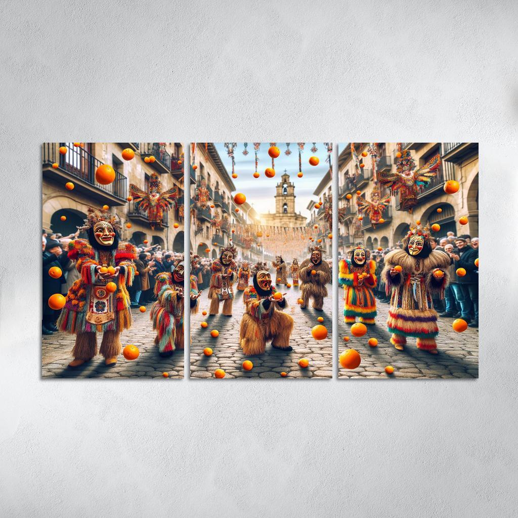 Carnival Of Binche - Belgium Modern Paintings Frame