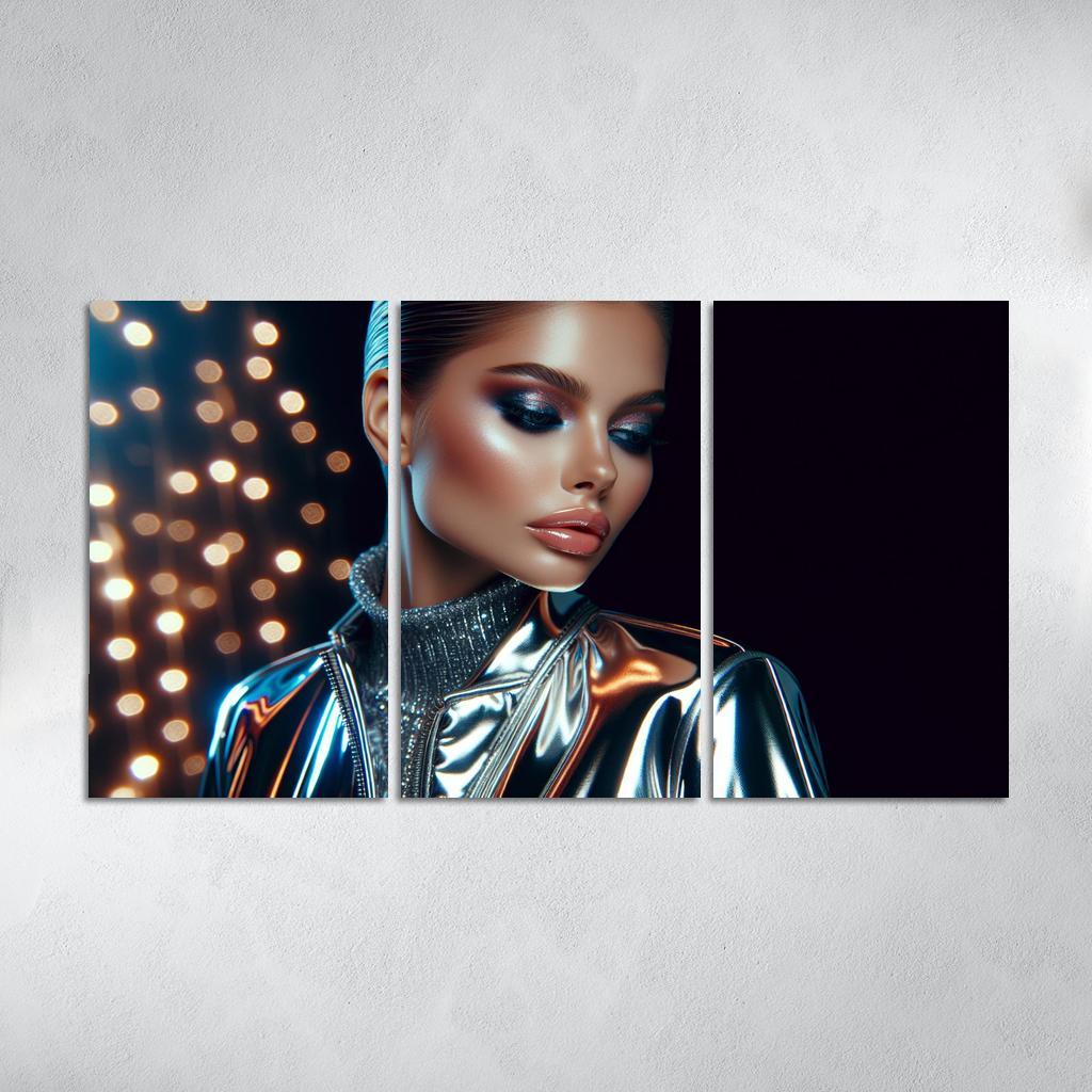 Reflective Surfaces Metallic And Glossy Textures Multi-panel Paintings