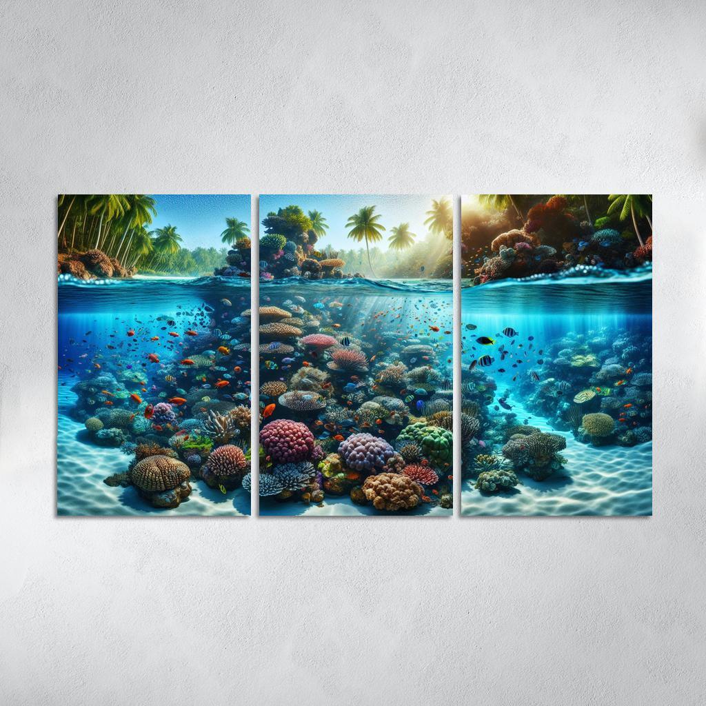 Coral Reef Escape An Underwater Wonderland Canvas Paintings Frame