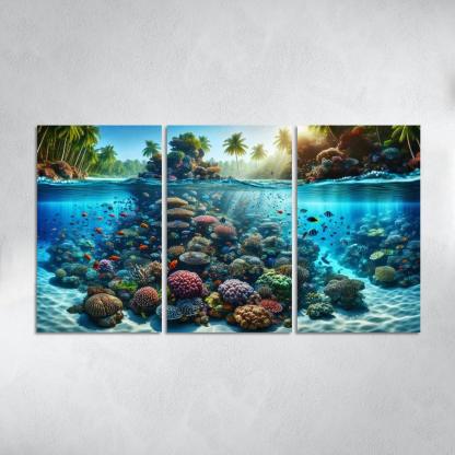 Coral Reef Escape An Underwater Wonderland Canvas Paintings Frame