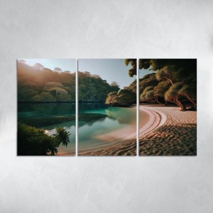 Lagoon Bliss Tranquil Waters For Reflection Abstract Paintings Frame