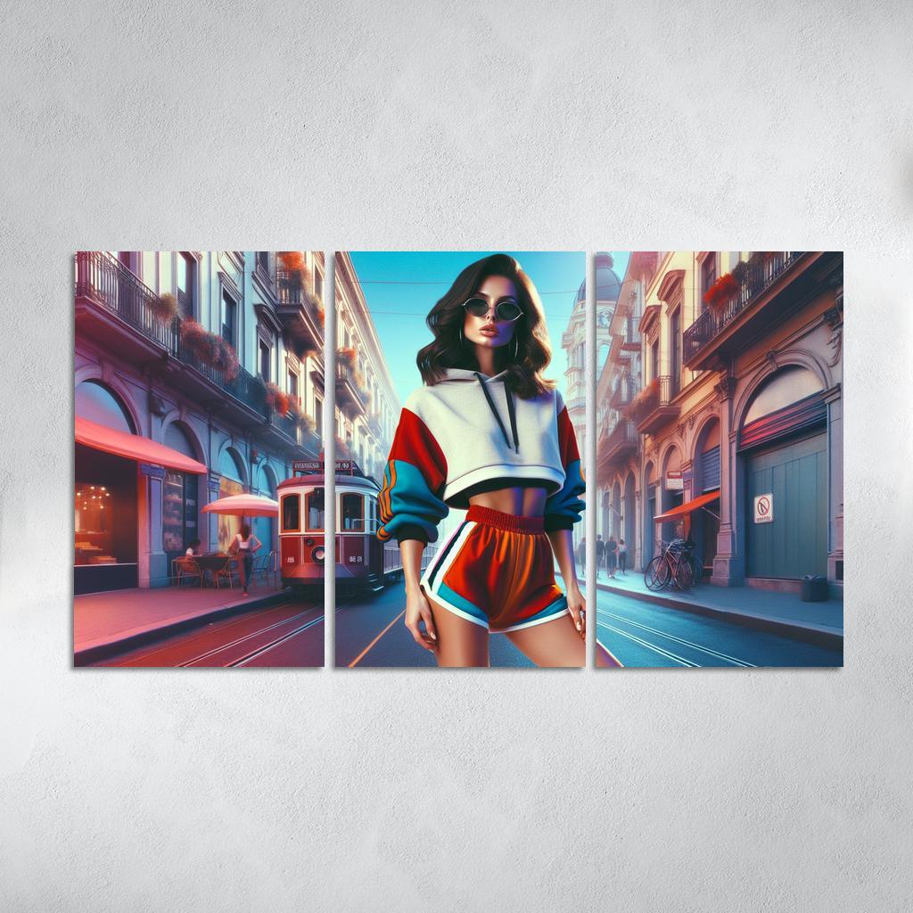 Retro Sport Vintage Athletic Wear Multi-panel Paintings