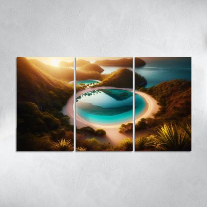 Lagoon Bliss Beach Premium Artwork Frames