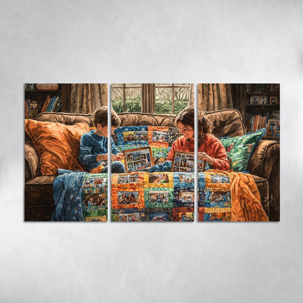 The Quilt Of Memories A Mothers Heartfelt Fabric One-piece Frames