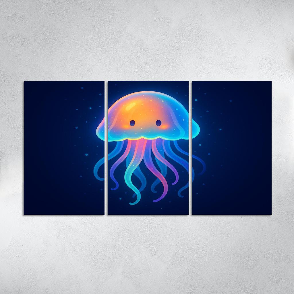 Gentle Jellyfish Glow Premium Artwork Frames