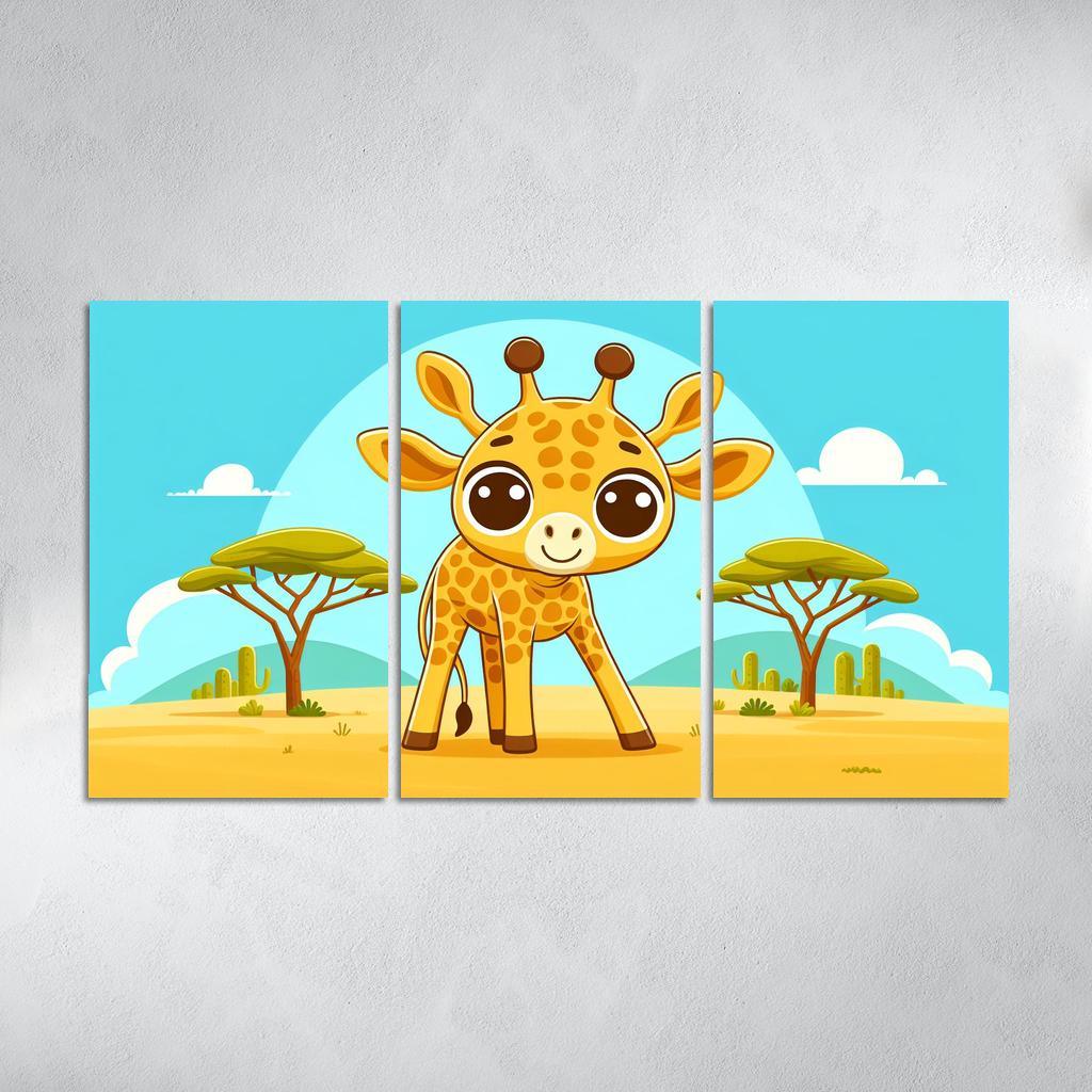 Friendly Giraffe Modern Paintings Frame