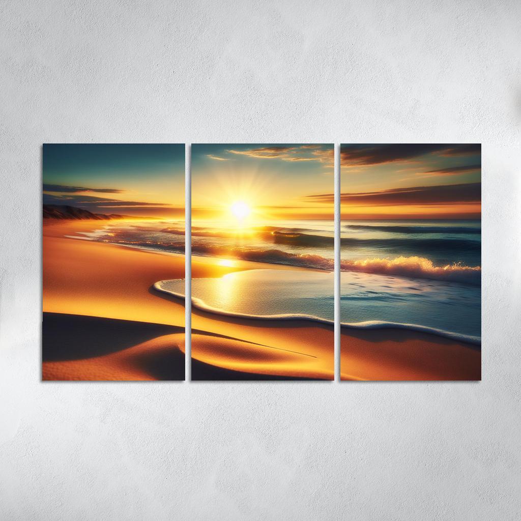 Golden Horizon Sunrise Spectacle Custom Paintings Frame