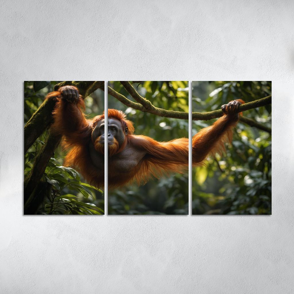 The Striking Bornean Orangutan The Gentle Giant Of The Jungle Modern Paintings Frame