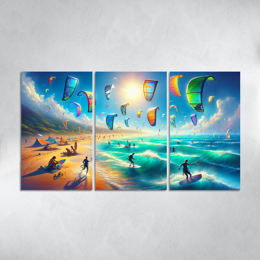 Whimsical Winds Kitesurfing Capital Abstract Paintings Frame