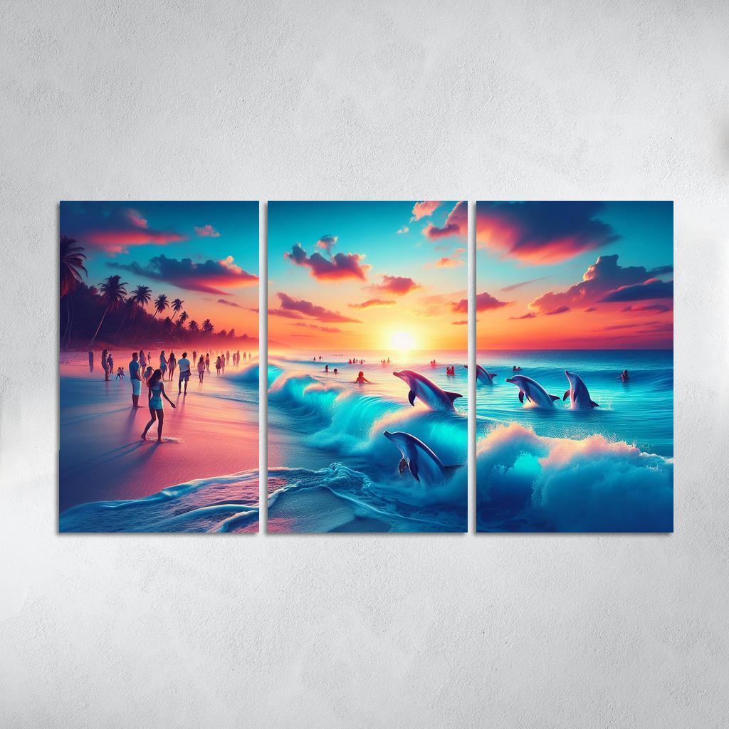Cerulean Bliss Sunset And Wildlife Watching Premium Artwork Frames