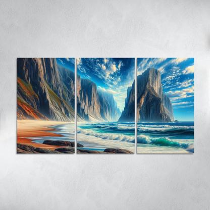 Majestic Cliffs Beach Premium Artwork Frames