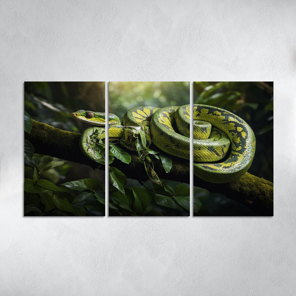 The Stunning Green Tree Python A Gem Of The Rainforest Canvas Paintings Frame