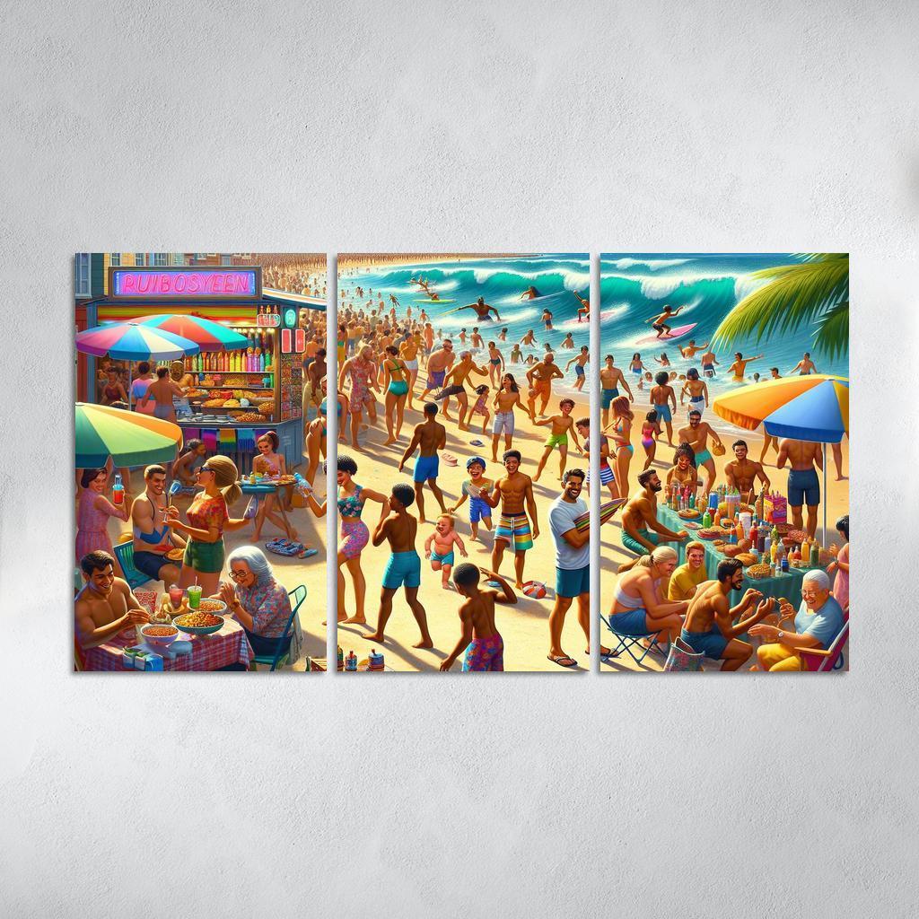 Sunshine Harbor Beach Modern Paintings Frame