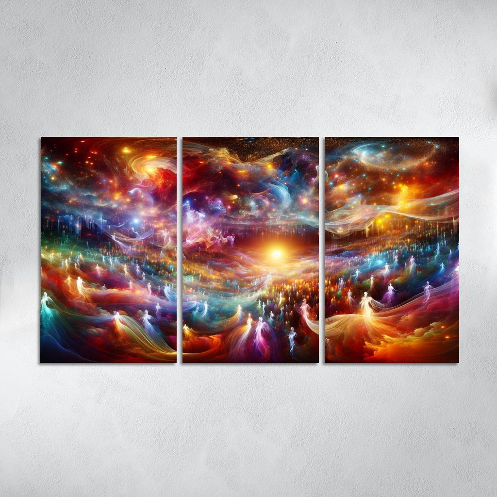 The Luminous Expanse 3 Piece HD Canvas Wall Art-Original Frame
