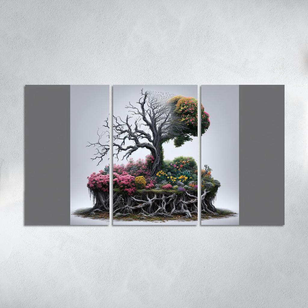 The Last Breath A Call for Climate Justice 3 Piece HD Canvas Wall Art-Original Frame