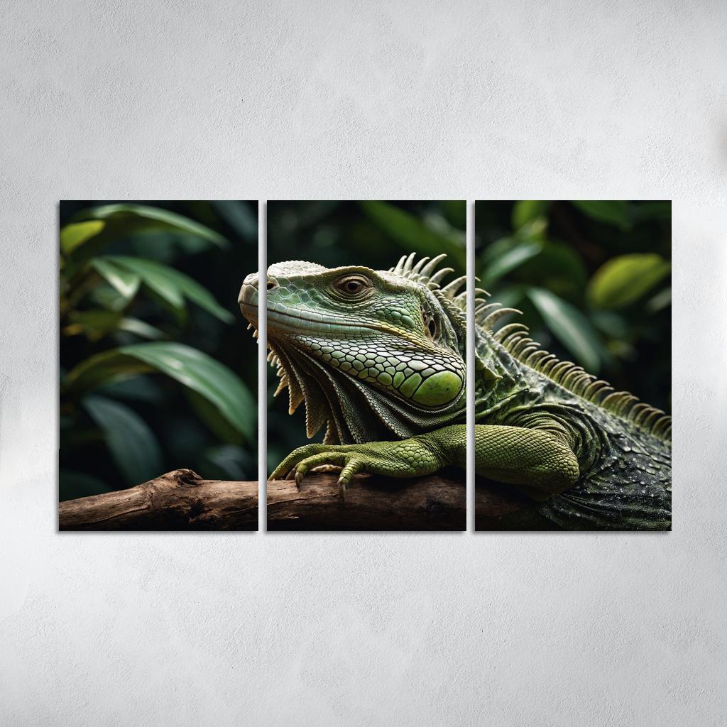 The Mysterious Green Iguana A Lizard Of The Tropics Canvas Paintings Frame