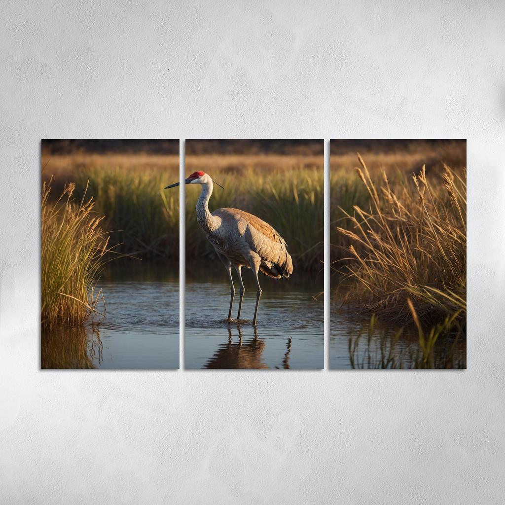 The Elegant Sandhill Crane Dancer Of The Marsh Canvas Paintings Frame