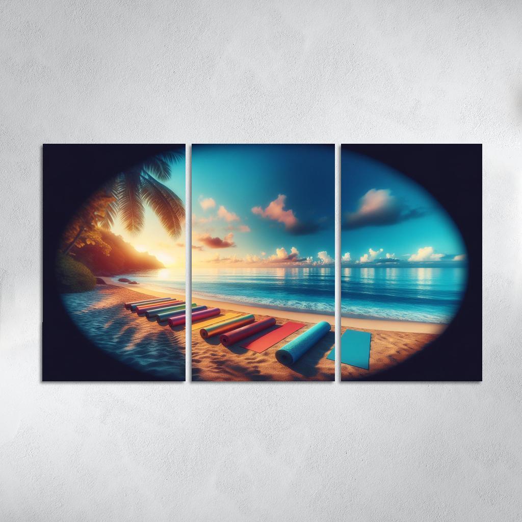 Tranquil Tides A Yoga Retreat Beach Custom Paintings Frame