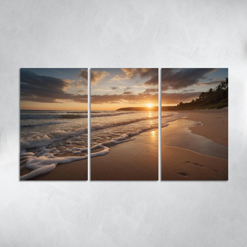 The Golden Shores Of Sunset Beach Art Trends