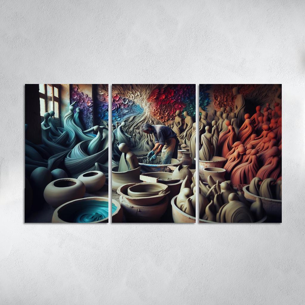 Sculpting Whispers of the Soul 3 Piece HD Canvas Wall Art-Original Frame