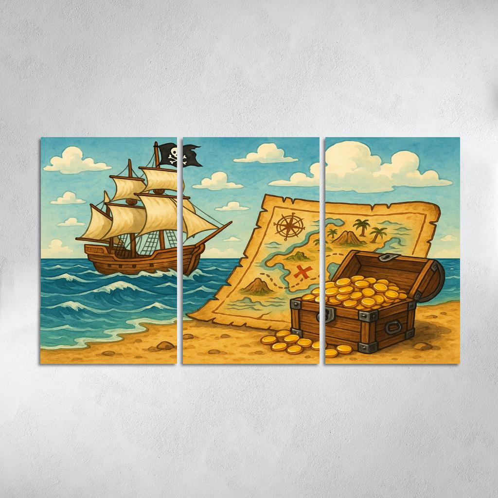 Pirate's Treasure - High Seas Adventure Framed Paintings
