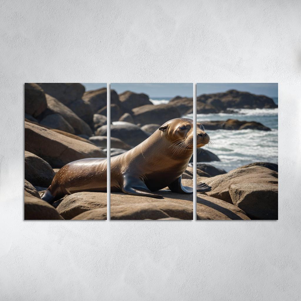 The Playful Sea Lion Acrobats Of The Ocean Canvas Paintings Frame