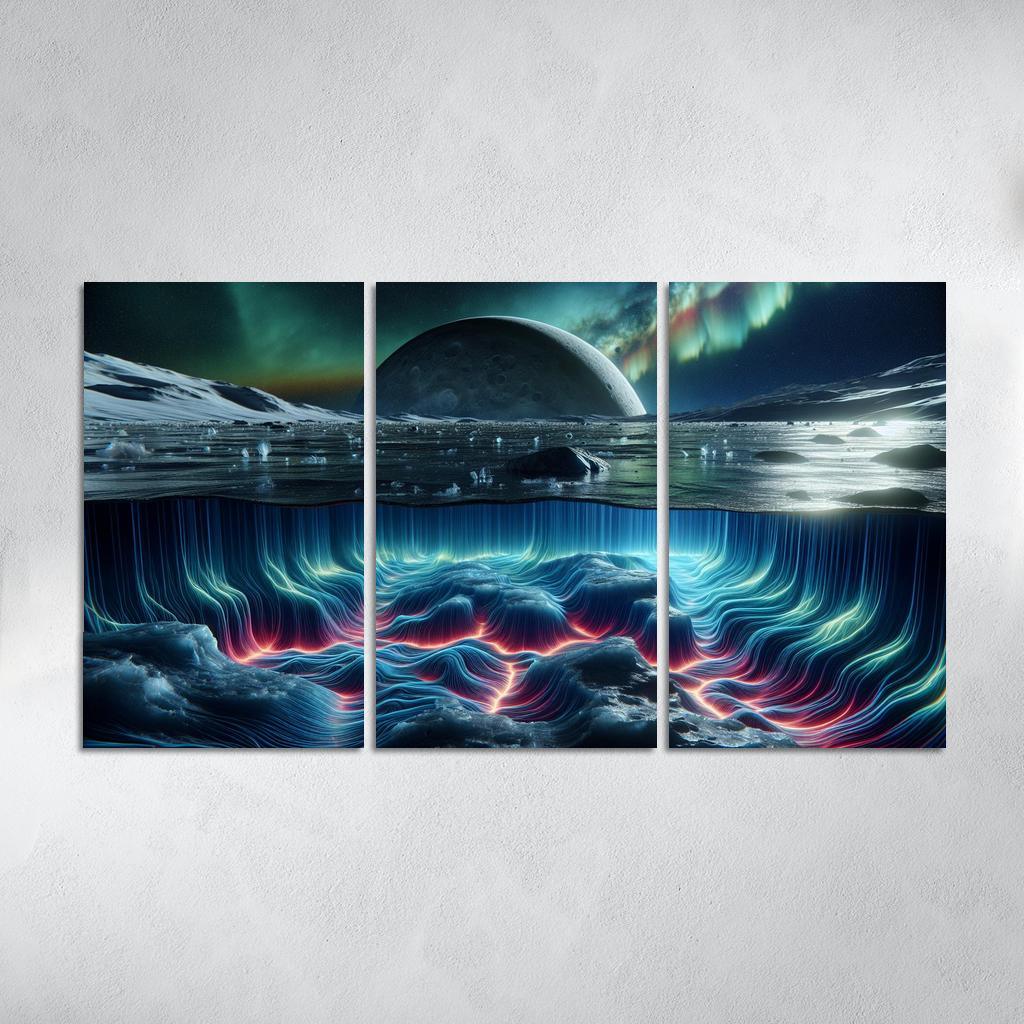 Exploring The Moon's Hidden Ocean Abstract Paintings Frame