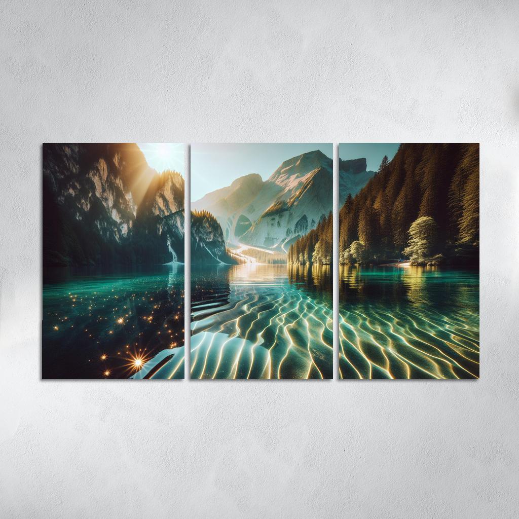 The Shimmering Surface Of Crystal Lake Custom Paintings Frame