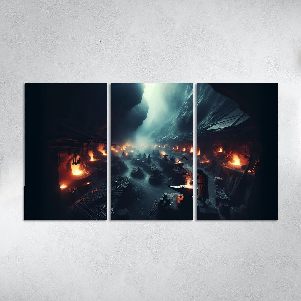 The Shadow Forge 3 Piece HD Canvas Wall Art-Original Frame