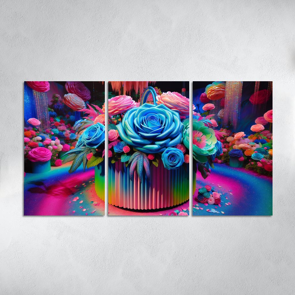 Whimsical Wonderland A Fantasy Floral Journey Modern Paintings Frame