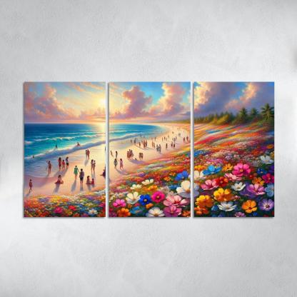 Wildflower Beach Natural Flora Haven Oil Paintings Frame