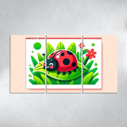 Lively Ladybug Modern Paintings Frame