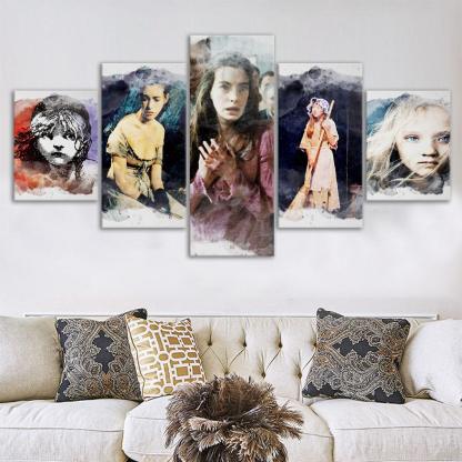 Les Miserables 5 Piece HD Multi Panel Canvas Wall Art Frame-Original Frame