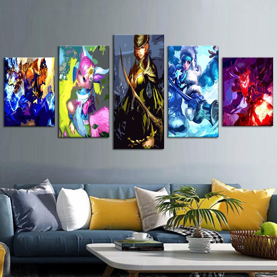 Mobile Legends 5 Piece HD Multi Panel Canvas Wall Art Frame-Original Frame