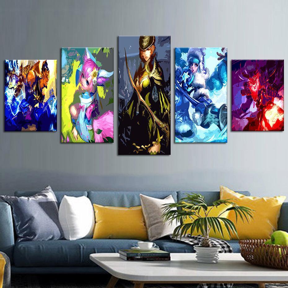 Mobile Legends 5 Piece HD Multi Panel Canvas Wall Art Frame-Original Frame