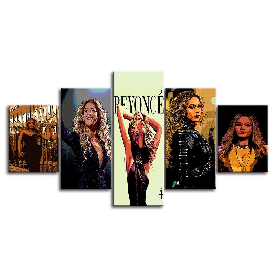 Beyoncé 5 Piece HD Multi Panel Canvas Wall Art Frame-Original Frame
