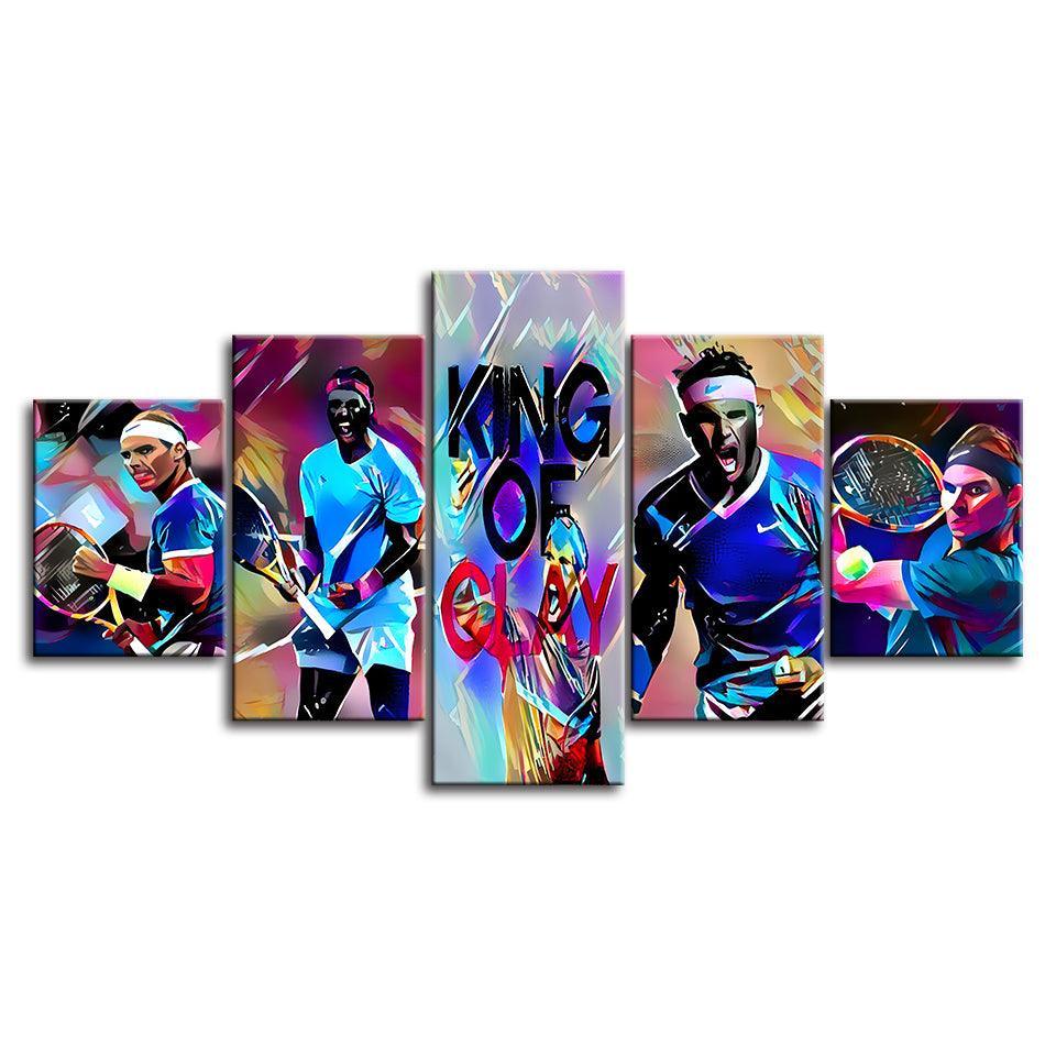 Tennis Match 5 Piece HD Multi Panel Canvas Wall Art Frame-Original Frame