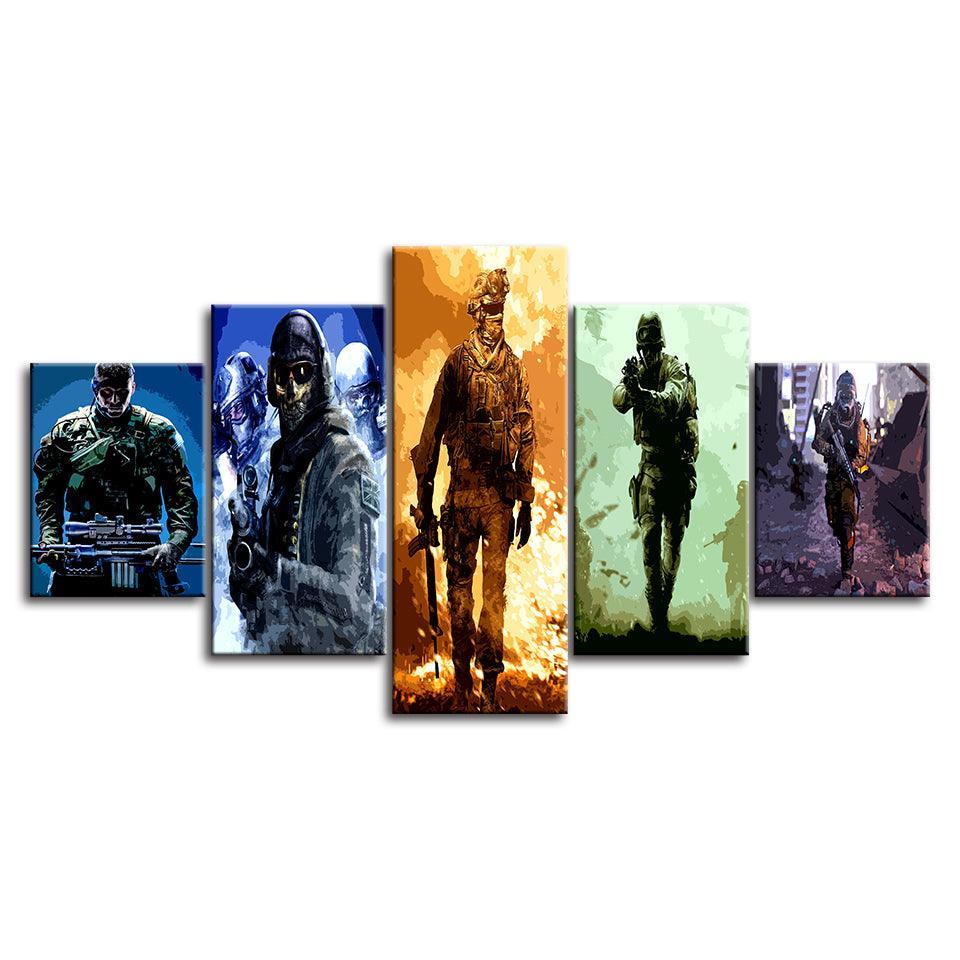 The Military Team 5 Piece HD Multi Panel Canvas Wall Art Frame-Original Frame
